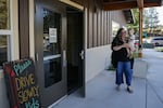 Christin Shapiro drops her son Jori off at OSU-Cascades' Little Kits daycare in Bend, Ore., on June 23, 2026. The public university told parents on May 7 that they were closing the day care center in July.