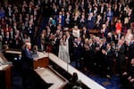 President Trump addresses a joint session of Congress at the Capitol in Washington on March 4.