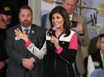 Republican presidential candidate former UN Ambassador Nikki Haley speaks at a campaign event on Thursday, Feb. 1, 2024, in Columbia, S.C.