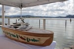 The data canoe on display during the annual Salmon Celebration at the Ko-Kwel Casino Resort, Sept. 13, 2026.
