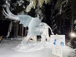 Chris Foltz and his teammates won first place in the multi-block event at the 2022 World Ice Art Championships in Fairbanks, Alaska for a sculpture of an elephant marching into battle.
