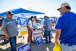 The McKinley County Democratic Party in New Mexico hosted a booth at the Gallup Flea Market. 