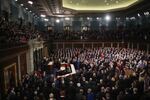 The view as President Trump delivered a State of the Union address in the chamber of the U.S. House of Representatives in January 2018.
