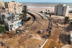 A view of the city of Derna is seen on Tuesday. Mediterranean Storm Daniel caused devastating floods in Libya that broke dams and swept away entire neighborhoods in multiple coastal towns, the destruction appeared greatest in Derna city.