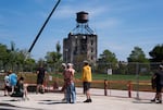People began waiting for the demolition on Monday morning.