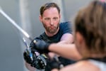 Adam Mun-Van Noy and Jacquelle Davis rehearse stage combat.