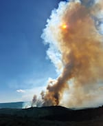 The Cornet Fire burning 11 miles south of Baker City, Oregon. 