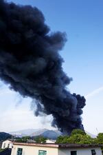 A fire in the New Territories in early March emitted a black plume. The photographer said the fire burned for several hours.