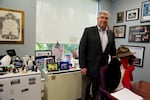 Clark College President Bob Knight in his office on campus.