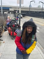 Michael Hood moves on from an illegal homeless encampment that's just been swept by city workers. "It's way different now. I never heard that if you're homeless, you go to jail," he says. San Francisco police are now empowered to "cite and release" people for "lodging" illegally in public or private spaces