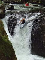 Kayakers often make a move called a "boof" - using a small ledge or rock as a launchpad to propel themselves into a safe position for the ride down.