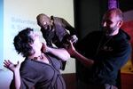 For the zombie puppet Zed, threatening to eat someone — say host April Baer — is just another way of saying hello. He stars in "Frank & Zed" by filmmaker Jesse Blandard (right).