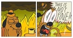 An excerpt from "This is Not Fine" by KC Green, a follow-up comic to the iconic meme.