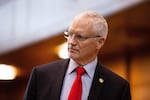 Rep. Carl Wilson, R-Grants Pass, listens to someone speak on the House floor on April 1, 2019.