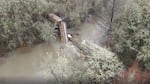 Corvallis Police said no one was injured when a railroad trestle collapsed while a train was crossing it on Jan. 4, 2025.