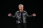 Nvidia CEO Jensen Huang delivers a keynote address at the Consumer Electronics Show (CES) in Las Vegas in January.