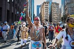 Protesters marched in an Indigenous Peoples Day rally in Boston on Oct. 10, 2020, as part of a demonstration to change Columbus Day to Indigenous Peoples' Day.