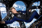 Peggy Whitson in the ISS's cupola.