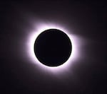 Aug. 1, 2008 solar eclipse at the point of totality with typically hidden, halo-like corona, revealed.