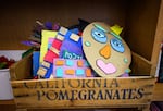 Art projects sit in a classroom at Bridges Program in Corvallis, Ore., on July 15, 2025. Bridges serves students in grades 6-12 who struggle in traditional school settings.