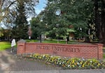 The Pacific University campus in Forest Grove, Ore., on Oct. 11, 2024. Civic engagement is a core requirement at the private liberal arts school.