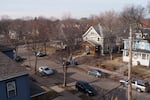 A view of the Kingfield neighborhood from the roof of the Sundial Building, a new 12-unit apartment building in Minneapolis.