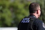 A Eugene police officer at the 2016 U.S. Olympic Track And Field Trials at Hayward Field in Eugene, Oregon, on Sunday, July 3, 2016.