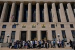 Attorneys for Christa Pike hold a news conference after a judge ruled the Tennessee Department of Corrections must preserve all evidence related to the failed execution of Pike, Wednesday, Oct. 7, 2026, in Nashville, Tenn.