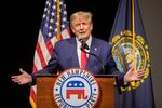 Former President Donald Trump speaks at the New Hampshire Republican State Committee's Annual Meeting last year.