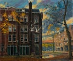Henk Pander's “Retief Straat, Amsterdam”
from the Jews of Amsterdam, Rembrandt and Pander Collection on display at the Oregon Jewish Museum and Center for Holocaust Education