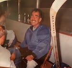 In this provided archival photo, Danny LaPoma is seen after his last hockey game at Lane County Ice Arena, which he played while on hospice care and while using an oxygen tank thanks to his teammates' support. He died 11 days after the game. LaPoma's picture now hangs in the lobby of the ice rink.