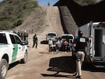 Border Patrol picks up a group of asylum seekers from an aid camp at the US-Mexico border near Sasabe, Arizona, US, on Wednesday, March 13, 2024. During the first four months of fiscal year 2024, Border Patrol recorded more than 250,000 migrant apprehensions in the Tucson sector in Arizona, the most of any region patrolled by the agency, according to federal government statistics, reports CBS.