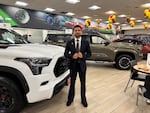 Sal Iqbal, the general sales manager at the Toyota franchise in Massapequa, New York, on the sales floor.