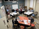 Elizabeth Bryant teaches a Takelma language class at the tribal community center in Myrtle Creek.