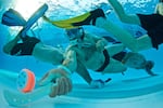 Portland's underwater hockey club meets every Tuesday at the Mount Hood Community College Aquatic Center. 