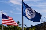 The Department of Homeland Security and American flags fly outside the U.S. Immigration and Customs Enforcement regional field office, Tuesday, Sept. 16, 2025, in Burlington, Mass.