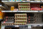 FILE - Eggs are for sale at a grocery store Tuesday, Feb. 10, 2026, in Chicago.