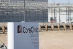 The CoreCivic, Inc. California City Immigration Processing Center stands in the Kern County desert awaiting reopening as a federal immigrant detention facility under contract with the US Immigration and Customs Enforcement (ICE) in California City, California on July 10, 2025.