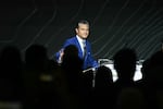 Secretary of Defense Pete Hegseth speaks at the Association of the United States Army 2026 Annual Meeting and Exposition in Washington, D.C. on Oct. 14.