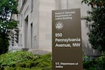 The exterior of the Robert F. Kennedy Department of Justice building is pictured on May 4, 2021, in Washington, D.C.