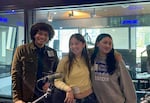 Portland senior high school students Danny Cage, Byronie McMahon, and Lana Rachielug at OPB in Portland, Ore. on January 27, 2023. Students talked to OPB about safety at their schools.
