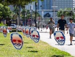 1,000 "Dark Brandon" signs were placed around Miami ahead of the third Republican Debate in Miami last November.