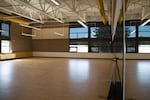 The new sections of Portland's Roosevelt High include new fitness and athletic facilities, like this combination dance and wrestling room.