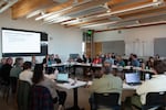 Bend leaders discuss the city's yet to be implemented electrification policy in Bend, Ore., on April 8, 2026. The controversial policy would charge a fee to install gas appliances in newly built homes.