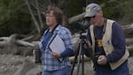 Citizen scientists Sue Ehler and Matt Kerschbaum noticed white pelicans one one of their routine counts of herons on Padilla Bay in Puget Sound.