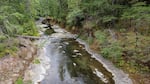 Most of the gravel spawning on the South Umpqua has scoured out, leaving only the bedrock behind.