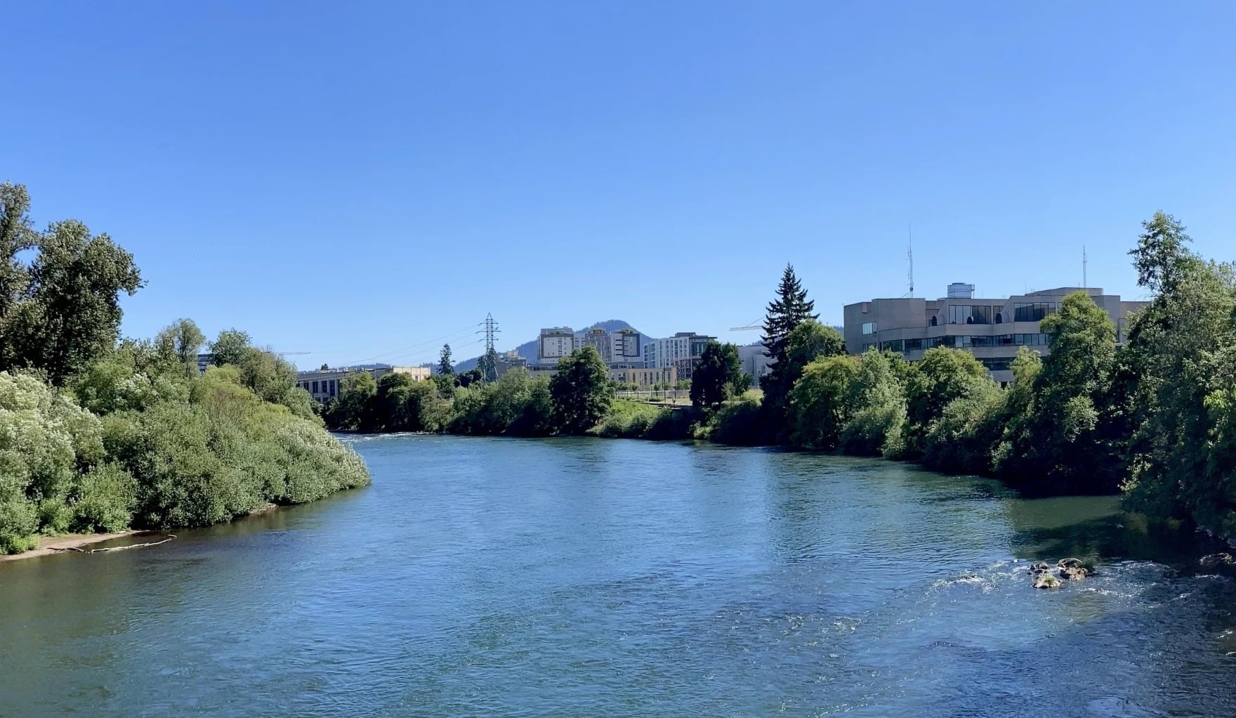 FILE — The Willamette River near downtown Eugene.
