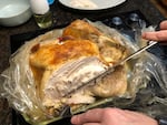 Turkey cut in slices.