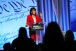 Moms for Liberty co-founder Tina Descovich speaks during the Moms for Liberty Joyful Warriors national summit in 2023.