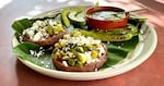 Pillowy sopes filled with warm refried beans and the last of summer's vegetables.